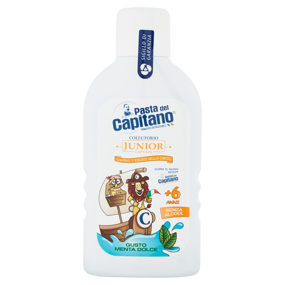 Pasta del Capitano Collutorio Junior Captain +6 anni Gusto Menta Dolce 400 ml